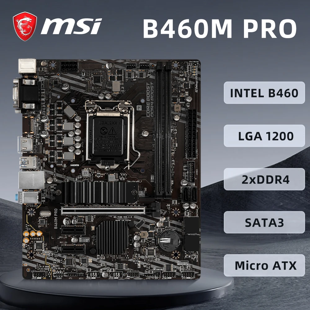 

MSI B460M PRO Motherboard Support AMD Ryzen 9 5950X 3900X Ryzen 7 5800X3D CPU AMD B550 Chipset 4xDDR4 128GB 1xPCIe 4.0 Micro-ATX