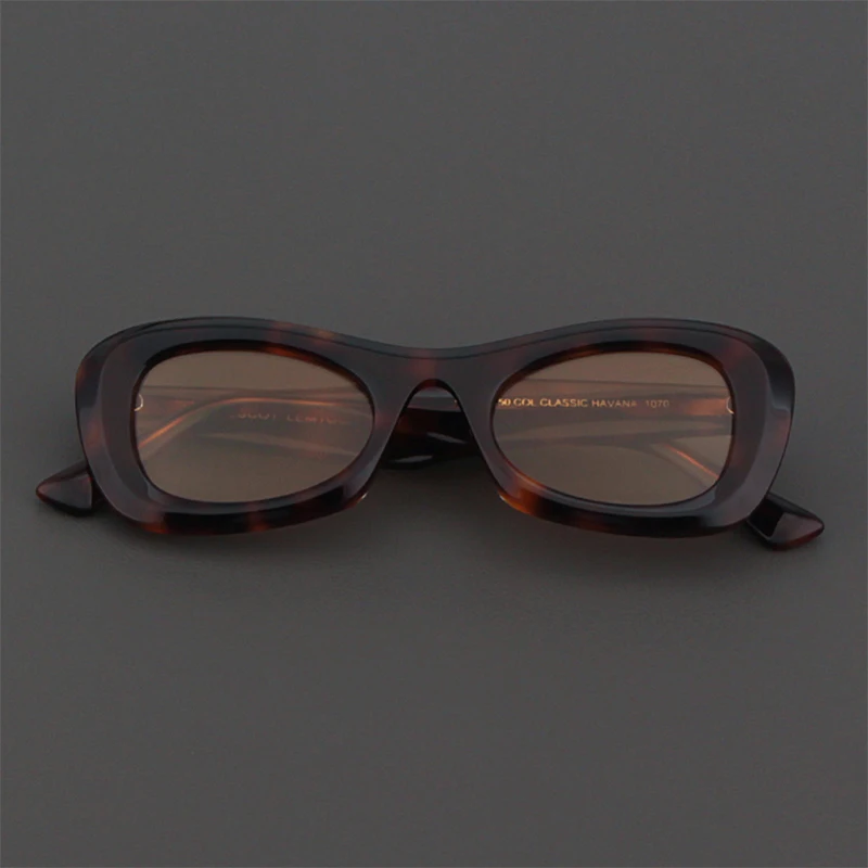 Gafas de sol Vintage de acetato grueso para hombre y mujer, lentes hechas a mano con montura negra mate, estilo de diseñador, a la moda