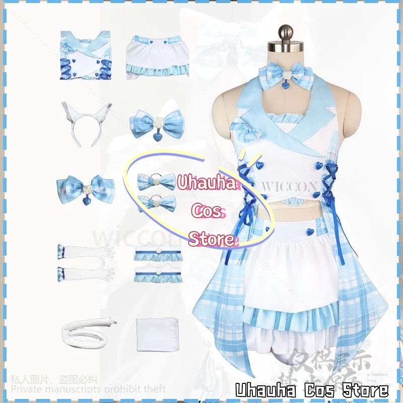 Аниме-игра Nekopara, косплей, ванильный костюм, синий идол, кавайное платье, горничная, Лолита, Джирай, Кей, наряд для выступлений для девочек, потому что индивидуальный заказ