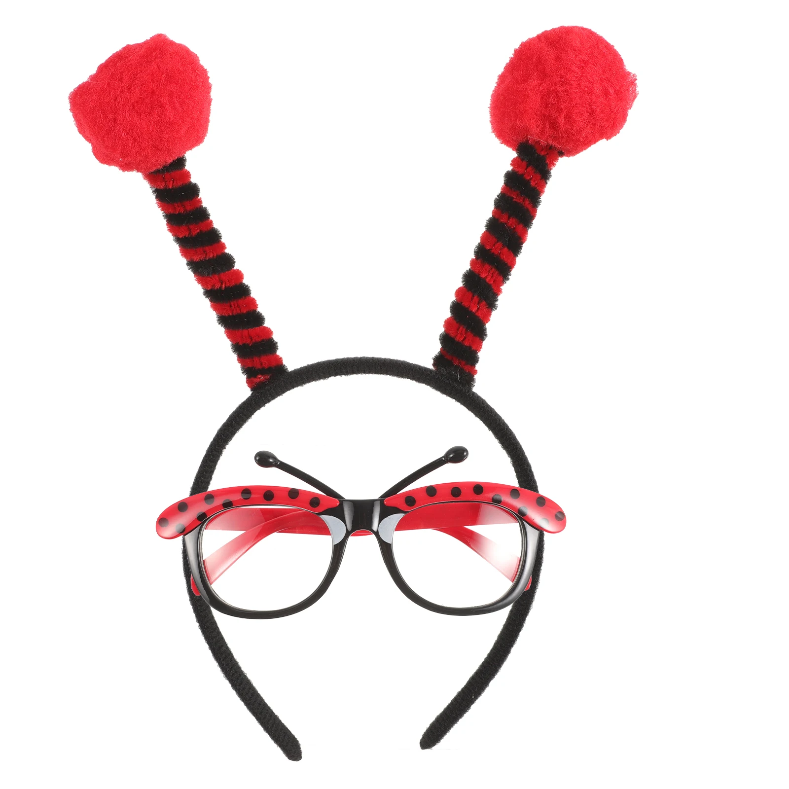 

1 set Plastic Cloth Ears Hairb Ladybug Costume Headb Cartoon Glasses Ladybug Ear Hair Hoops Party Decorations