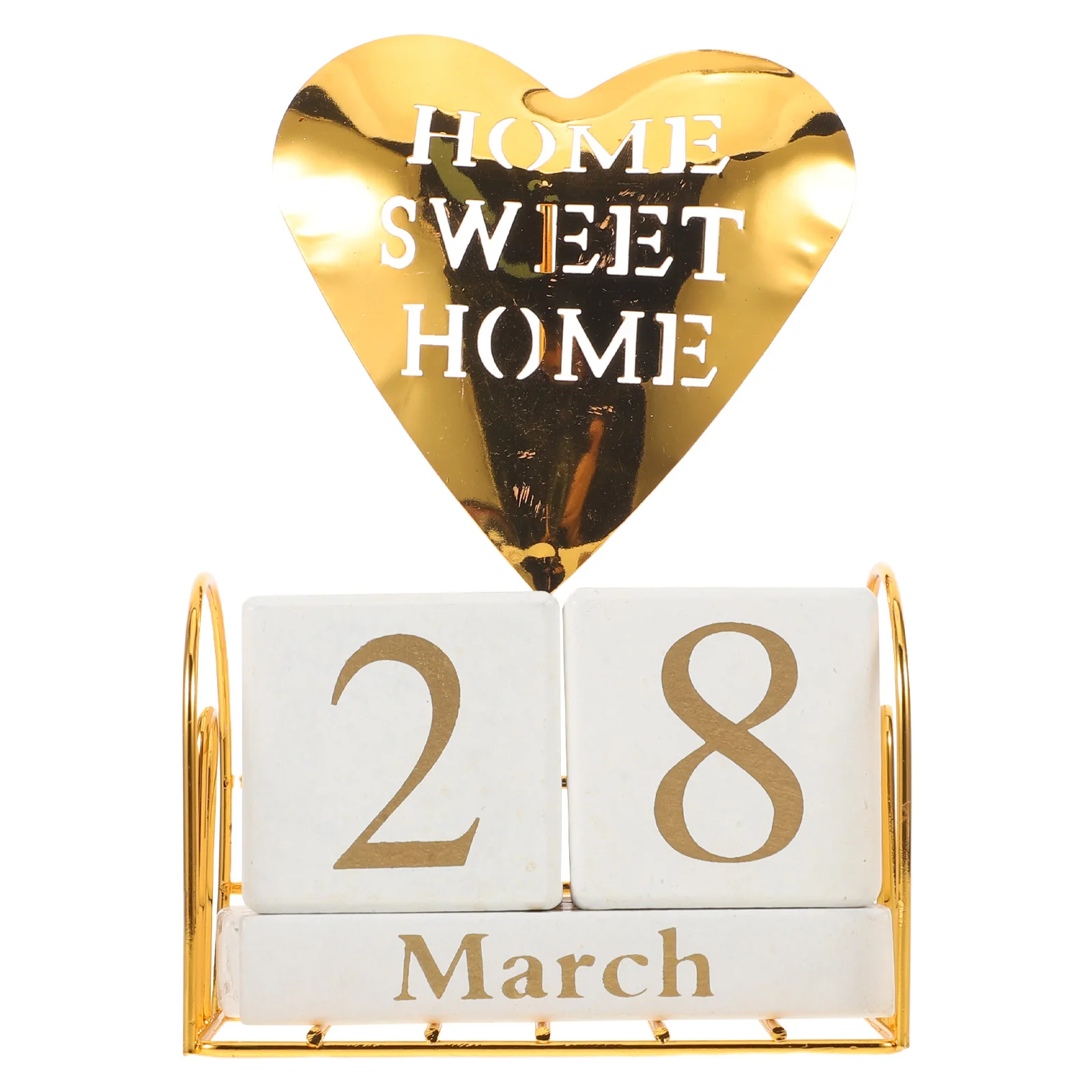 Ewiger Kalender mit Holzblock: Kompakter Desktop-Flip-Kalender mit natürlicher Maserungsoberfläche für Büro, Wohnzimmer oder Bauernhaus-Dekoration