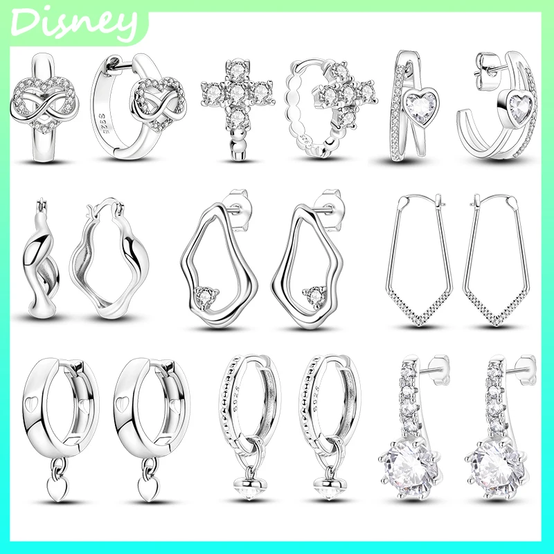 

2025 S925 Sterling Silver Irregular Liquid Diamond Earrings Original Zircon Heart • V-Shaped Hoop Earrings for Women • Jewelry