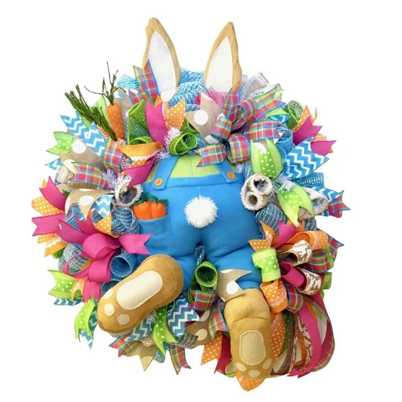 Easter Decoration Easter Wall Hanging Thief Bunny Butt Ears Feet Garland Wreath Front Door Welcome Sign Craft Supplies, Durable