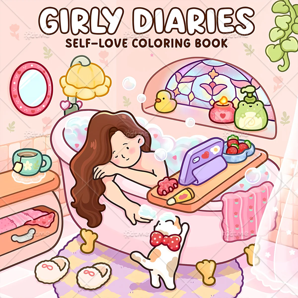 GIRLY DIARIES Bold-easy Patterns Coloring Book for Adults Cute Drawing Book Perfect Gift for Party and Birthday ﻿