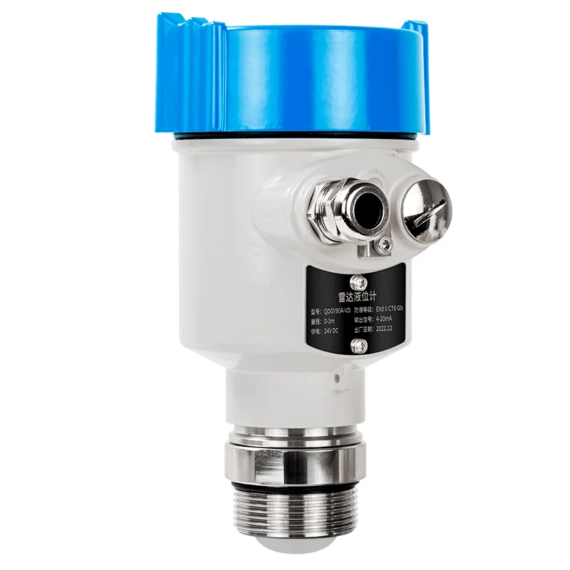 80GHz Radar Level Meter 4-20mA + Hart DC24V Radar Level Sensor 0-5m 0-10m 0-20m G1.5 DN80 Flange Radar Level Transmitter