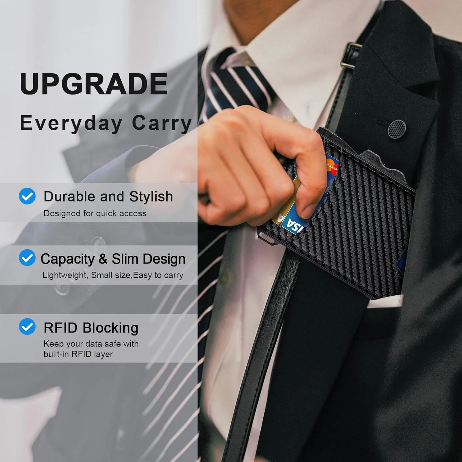 حامل بطاقات الائتمان للرجال، محفظة حجب RFID، صندوق ألومنيوم، مشبك نقود، مشبك نقود، محمي، مصمم، محافظ