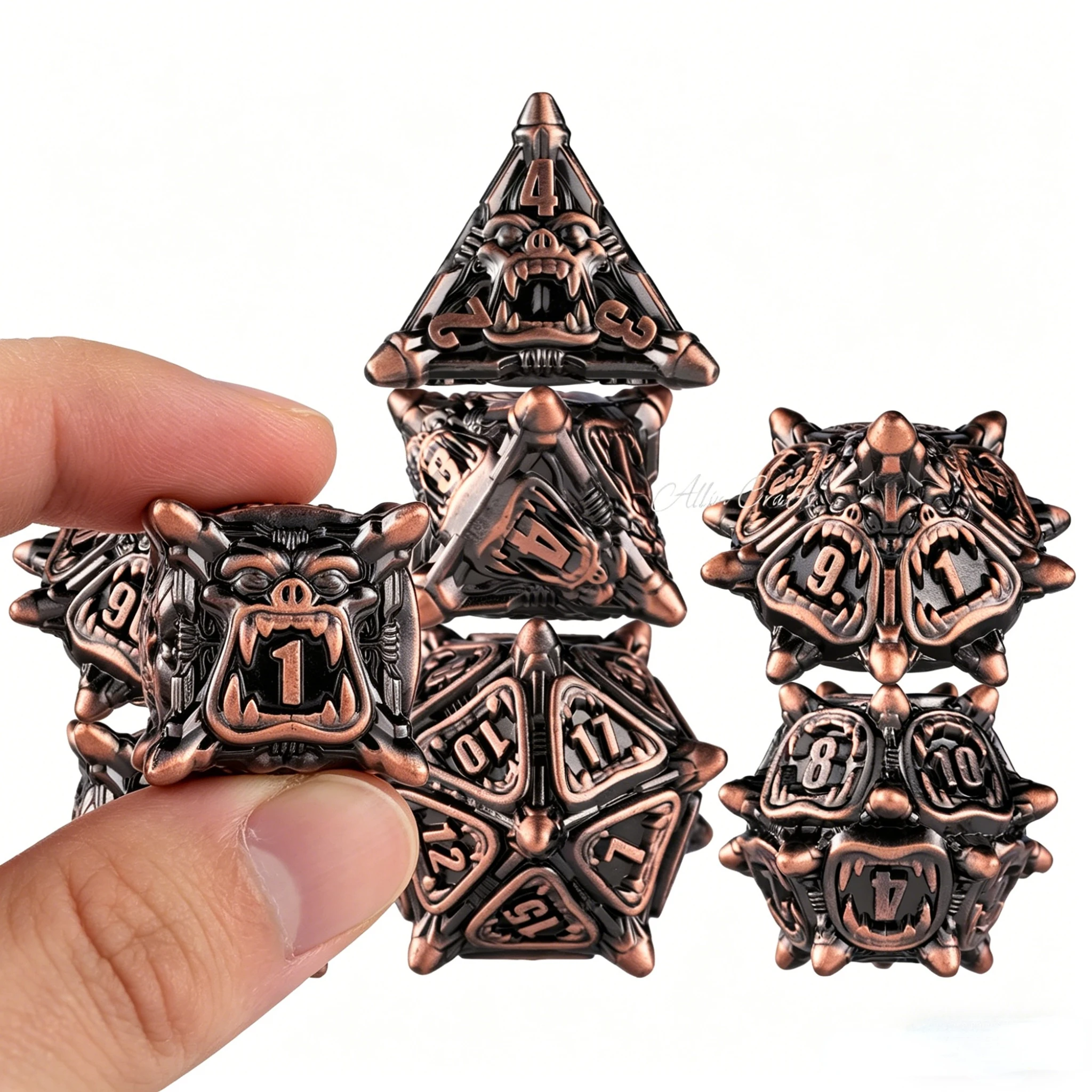 

Handmade Sharp Edge Cube Metal Dice Set 7Pcs Polyhedral DND Dice for Dungeons & Dragons RPG Tabletop Role Playing Games Dices