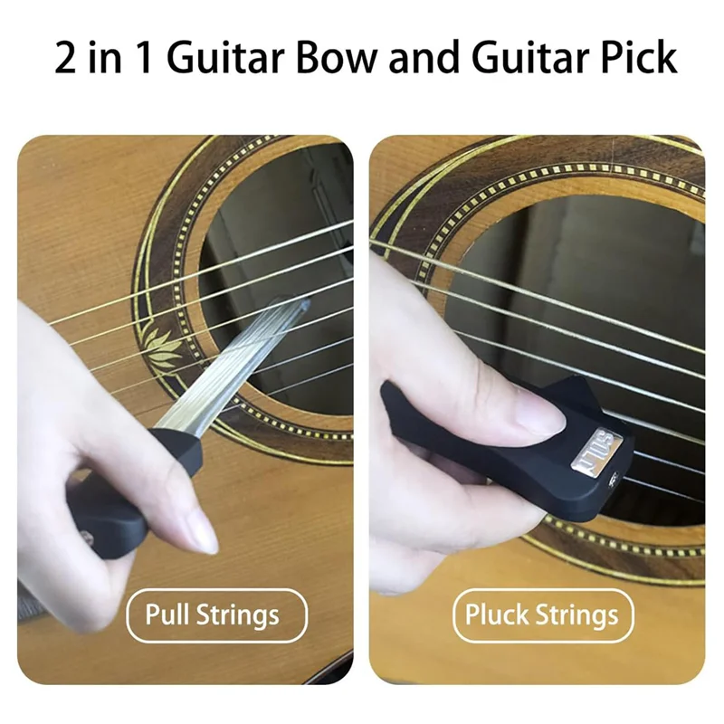 AEB0-SOLO قوس الجيتار المحمول المزدوج الوجهين تصميم الإبداعية متعددة الأغراض الغيتار اختيار القوس ل باس البانجو الكمان آلة موسيقية