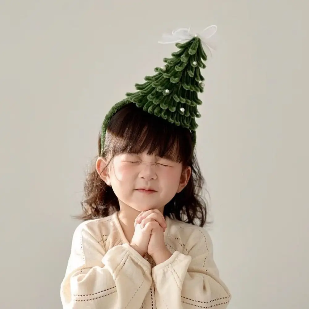 Árbol de Navidad, palo giratorio, diadema, Material para lavado de cara, divertido paquete de Material de árbol de Navidad, sombreros bonitos