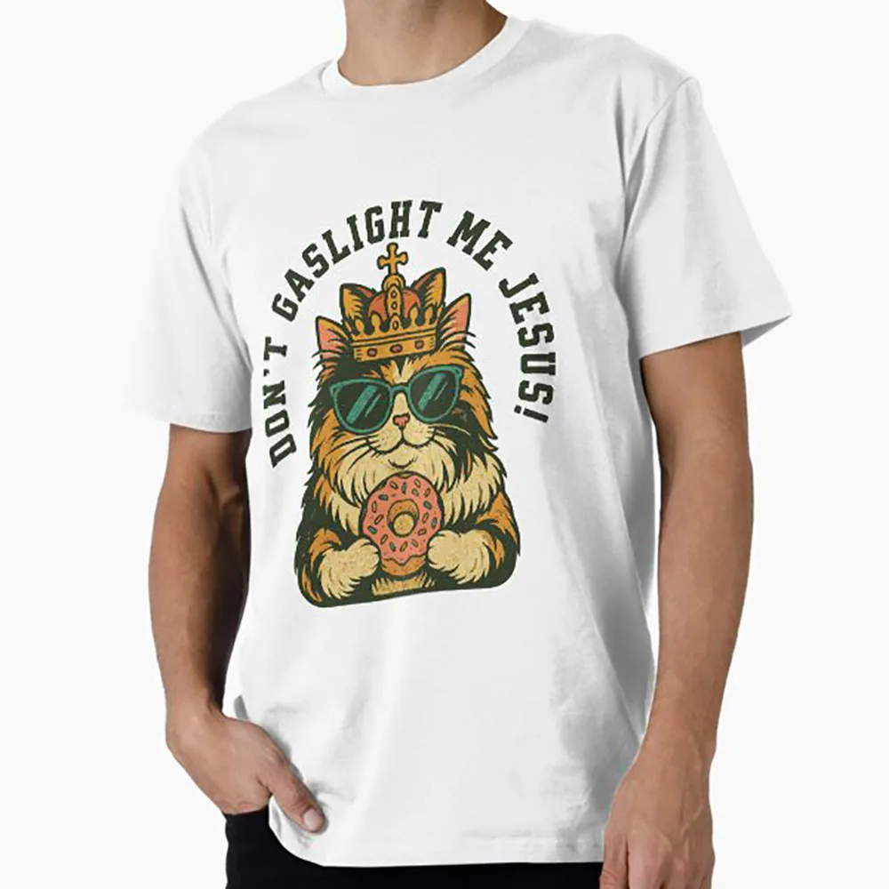 Don't gaslight me Jesus Dungeon Crawler Carl Anime T-Shirt 100% cotton Cartoon Graphic clothes short sleeve tee All size tops