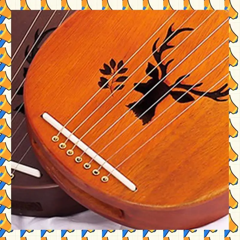 

ABYB 7 String Lyre Harp Wood String Instrument With Carry Bag Extra String Set And Accessaries Style