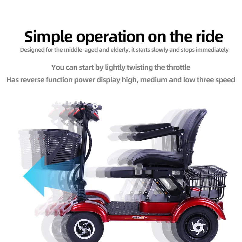 Mobilitas Kendaraan Listrik Sepeda Roda Tiga Sepeda Motor Listrik Roda Tiga Kendaraan Santai Lansia Roda Empat