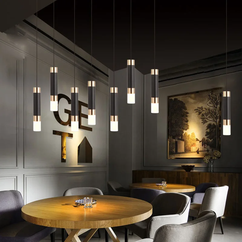 Modern Pendant Lights Fashion Crystal Long Cylindrical Chandelier Nordic Lighting Fixture For Kitchen Island Dining Room Shop Ba