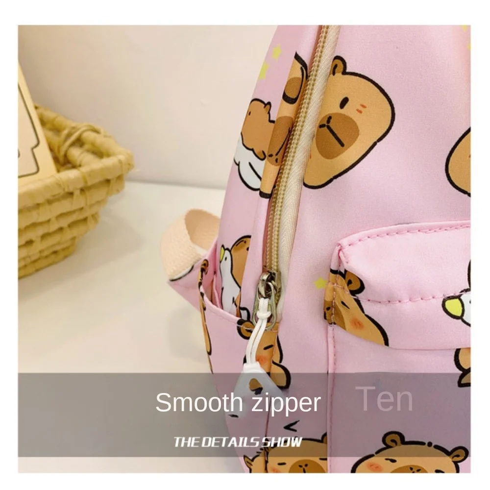 Cute Cartoon Capybara Backpack Simple Plush School Bags Large Capacity Pattern Shoulder Bags