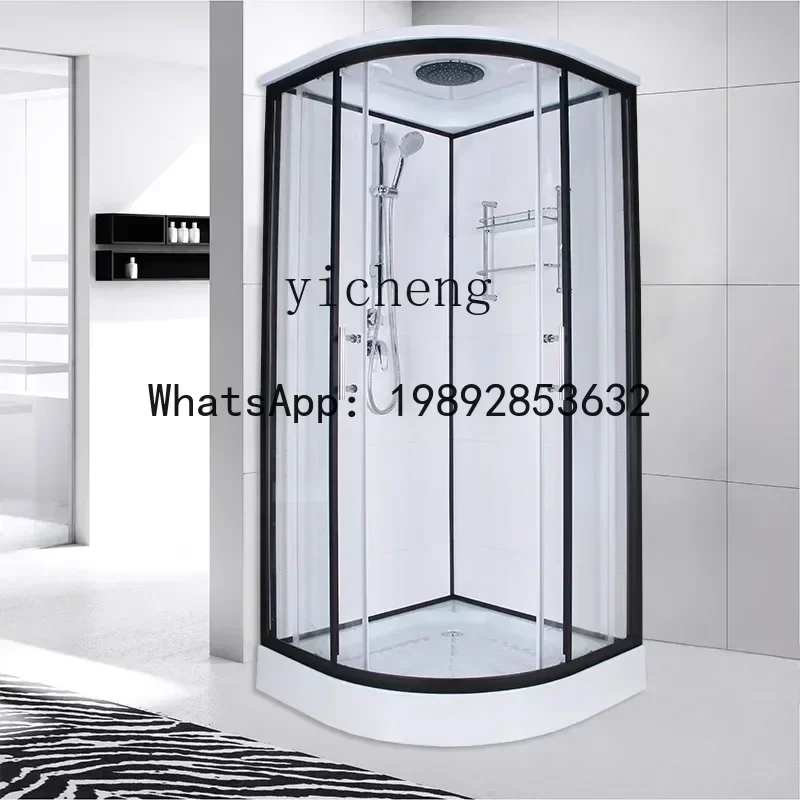 

U5.11 shower room toilet bath room bathroom partition glass door arc fan with bottom basin