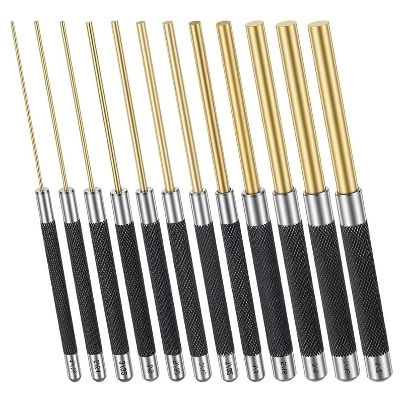 AFOURT-12 Pcs Brass Punch Set For DIY Automotive