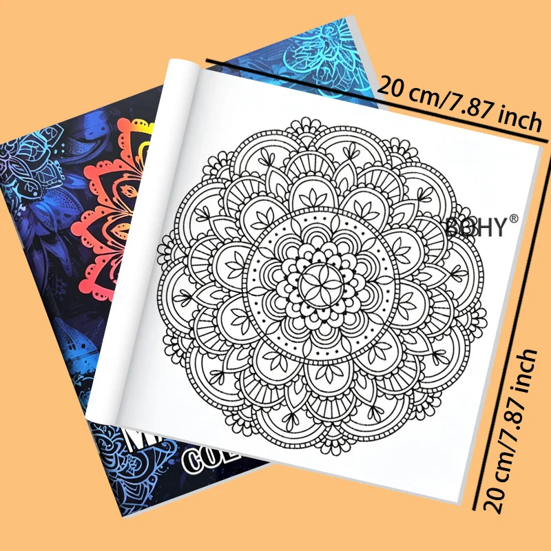 1 Mandala Pattern Themed Coloring Album, 24 Pages, Suite for Adults To Relax, Beginners To Practice Hand Drawn Color Matching