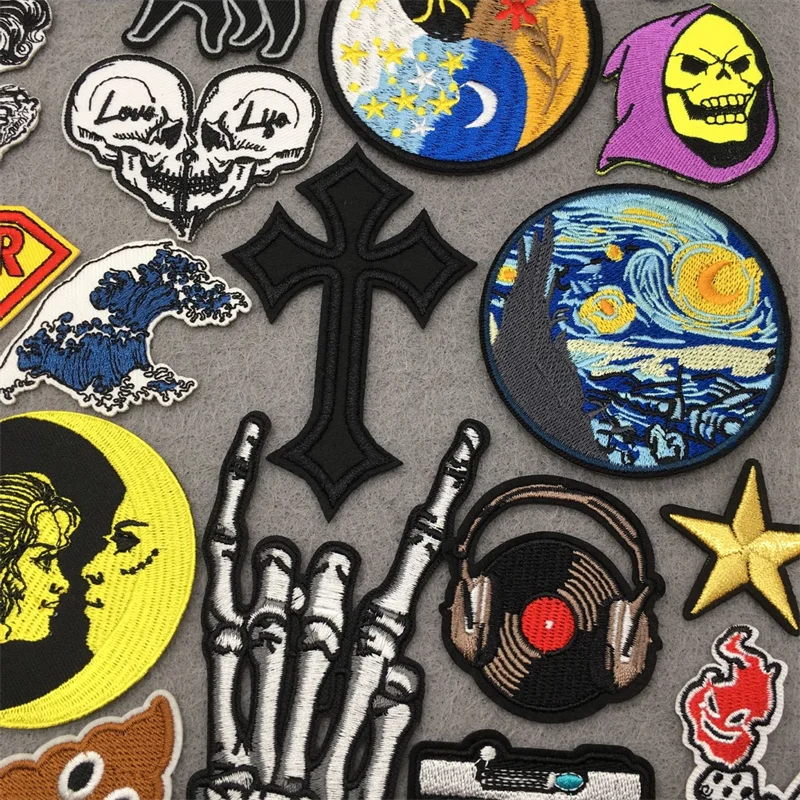 Iron-on Transfers for Clothing Sticker Jacket Embroidery Patch Punk Anime Clothes Patches Clorhing Stickers Sewing