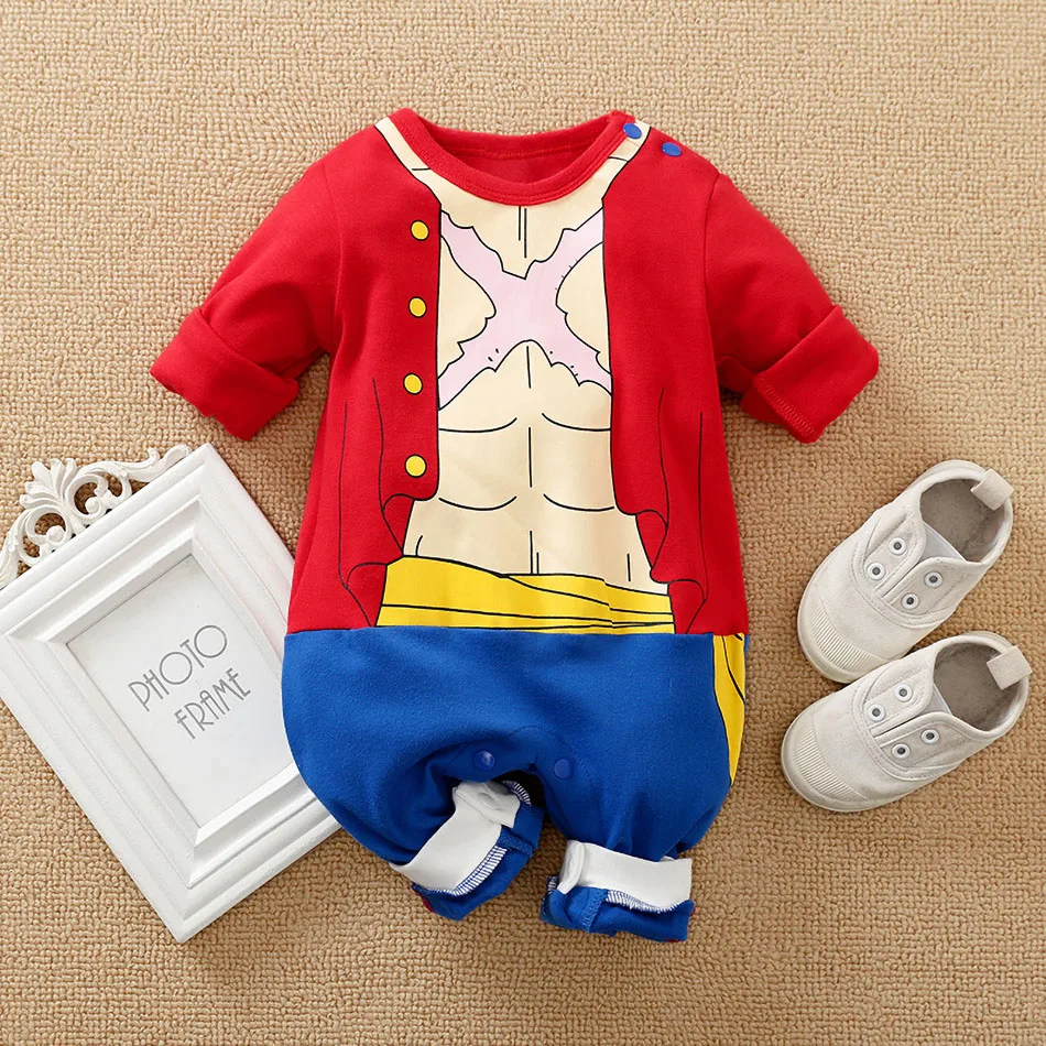 Newborn Halloween Costume Baby Boy Girl Clothes Infant Kids Anime Cosplay Kyuubi Akatsuki Luffy Romper Toddler Jumpsuit 0-18M