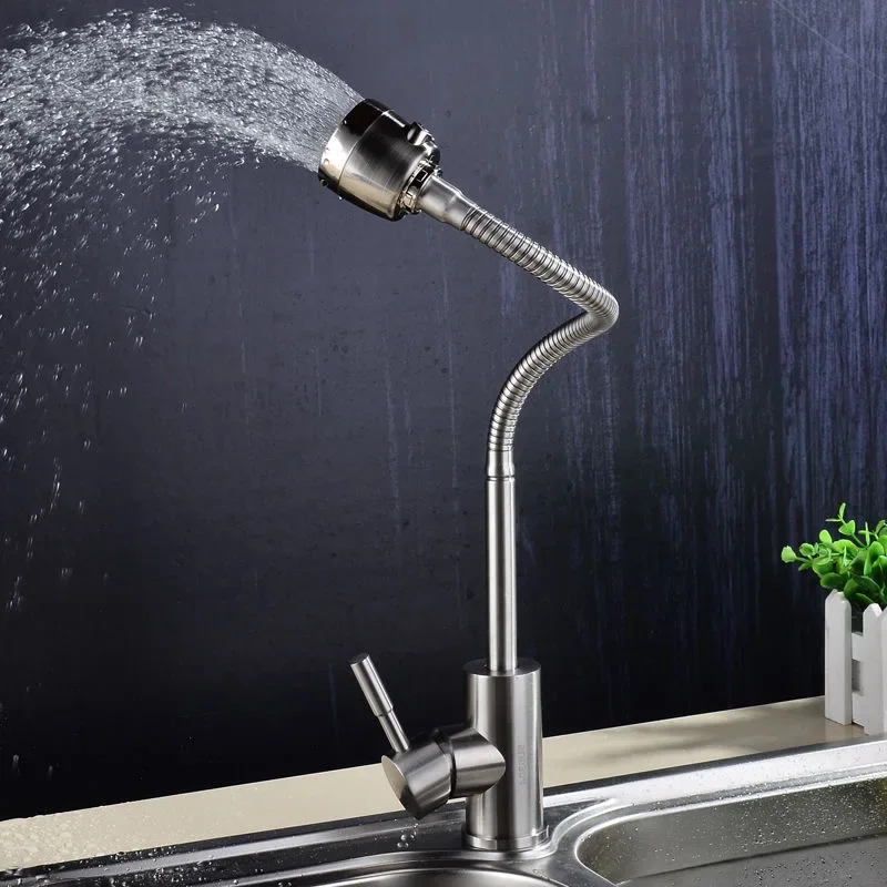 304 stainless steel hot and cold faucet universal rotatable household sink laundry sink sink