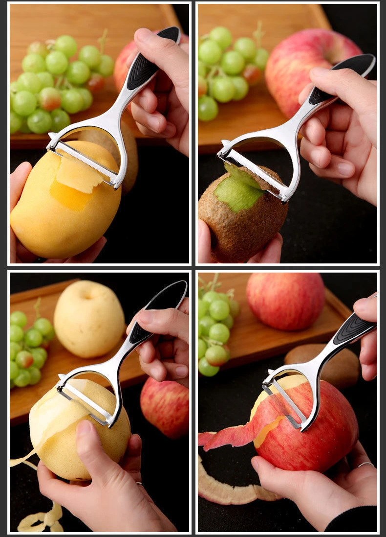1PC Edelstahl Gemüse Schäler Kartoffel Schäler Multi-funktion Karotte Reibe Obst Werkzeuge Küche Zubehör Küche Pelador – Detail 14