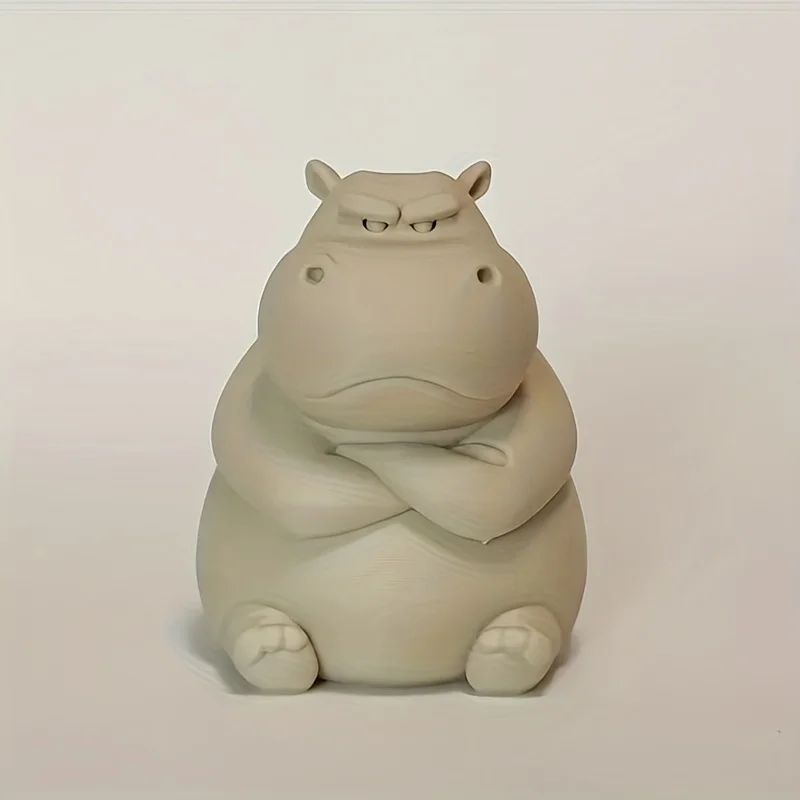 زخرفة لوحة القيادة فرس النهر الغاضب المطبوعة ثلاثية الأبعاد - ديكور بلاستيكي متين للهالوين وعيد الميلاد أو المكتب المنزلي أو الحفلات #3