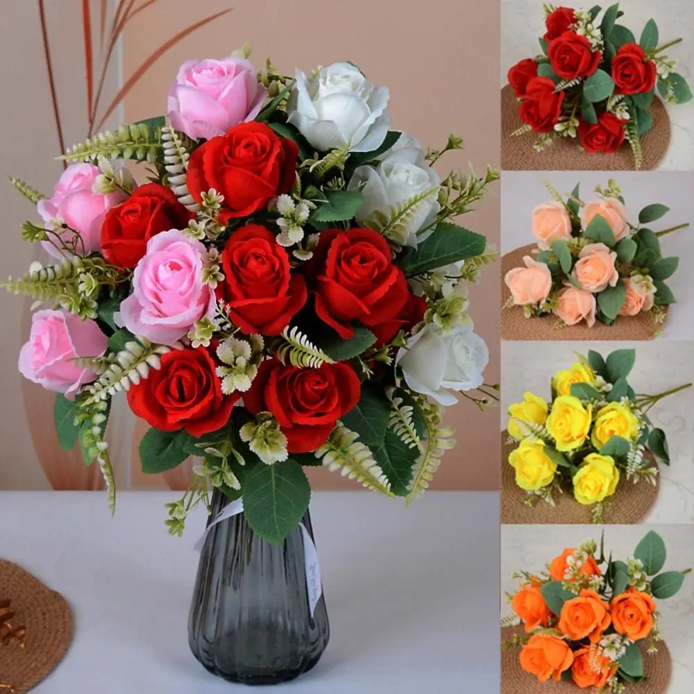 

7 Heads Real Happy Flower Mini 8 Colors Natural Simulated Rose Photography Photo Gift Rose Flowers Decorative Home Decorative