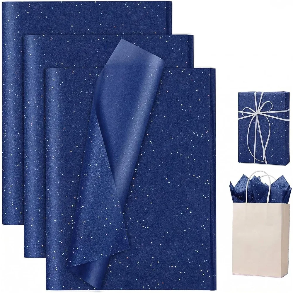 Glitter Tissue Paper for Gift Bags - 25 Recyclable Sheets, Ideal for Decorative Occasions