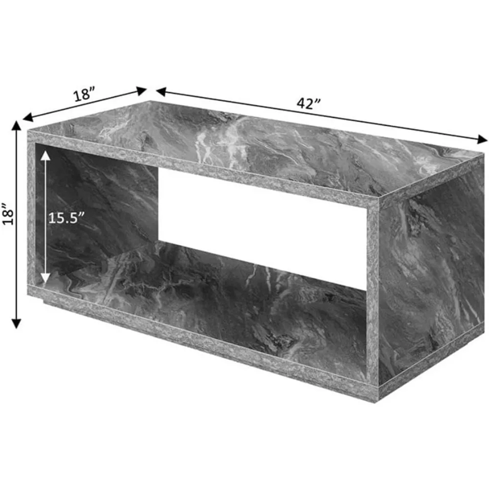 Tavolino da caffè, finto marmo grigio