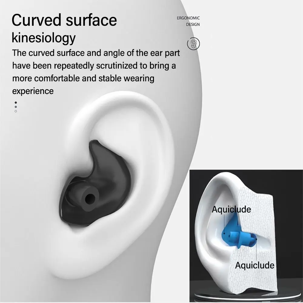 Soft Earplug Nose Clip Suit Multicolor Silicone Swimming Earplugs Set with Case Anti-noise Ear Plugs Diving/Surfing/Swimming