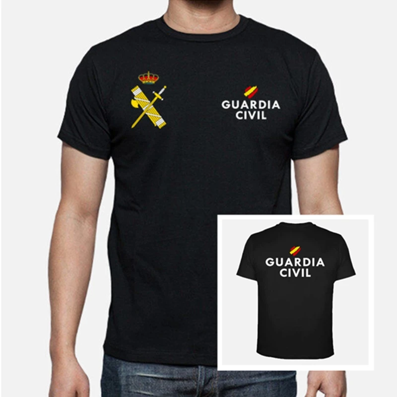 España Guardia Civil Front and Back Men T-Shirt Short Sleeve Casual 100% Cotton O-Neck Summer TShirt