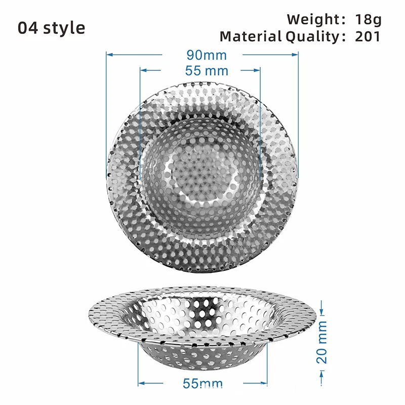 1Pcs Aanrecht Filter Rvs Mesh Gootsteenzeefje Filter Badkamer Gootsteenzeefje Afvoer Gat Filter Trap Afval Screen