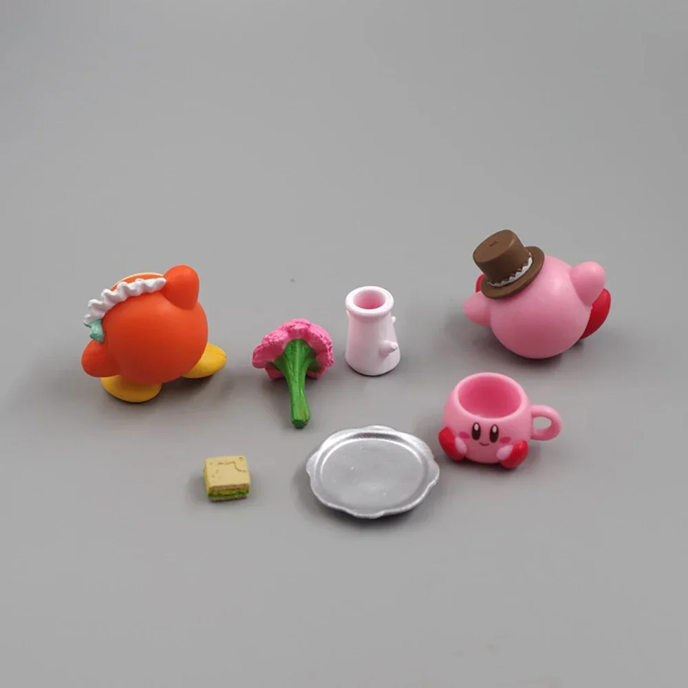 Kawaii Spielzeug Kirby 3 cm Figur Anime Sanrio Dekoration Action Collection Mittagessen Tee Dekorationen PVC Materialien Geschenke für Mädchen