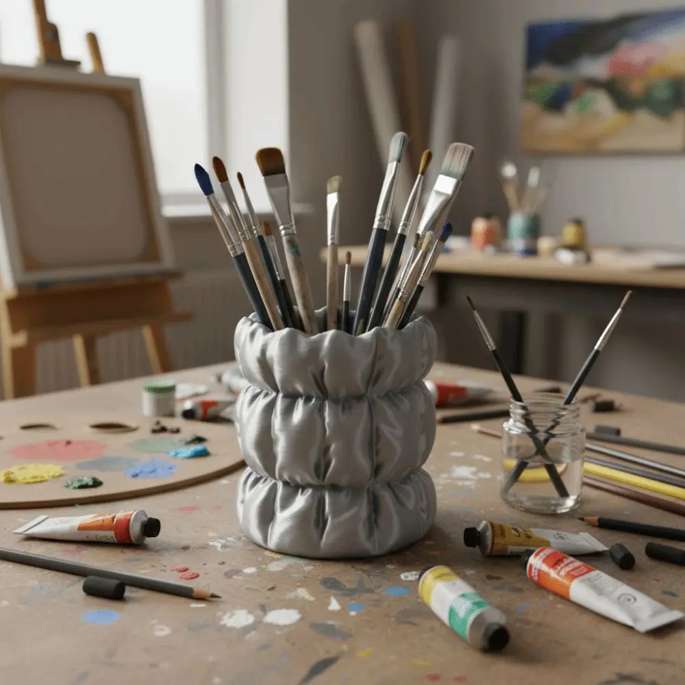 

Creative 3D Printed Pen Holder Smooth Grid Shaped Makeup Brush Holder Multifunctional Thick Durable Pen Stand Cosmetic Storage