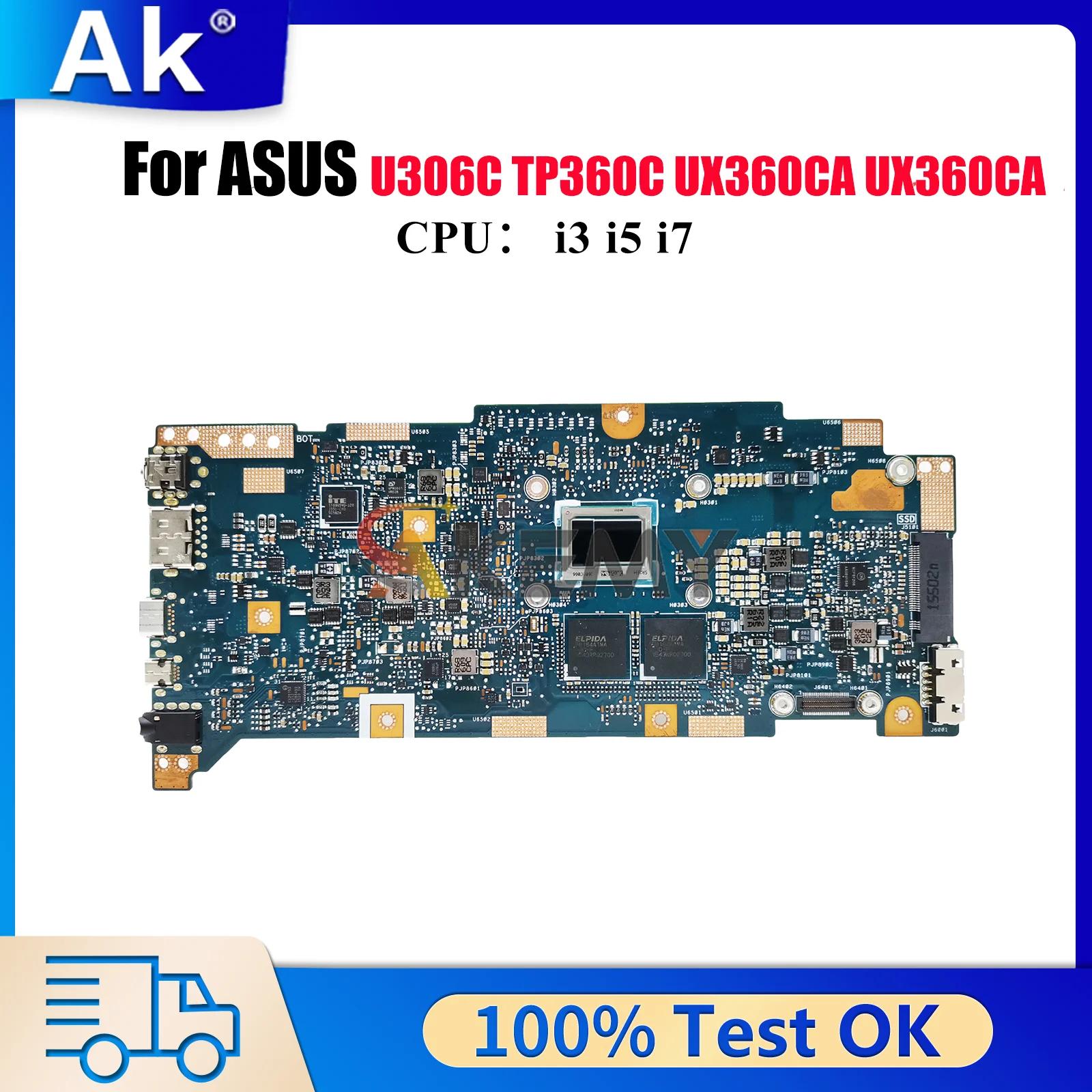 

UX360CA Материнская плата для ноутбука ASUS ZenBook UX360C U306C TP360C U360CA Материнская плата для ноутбука с процессором i3 i5 i7 100% tests OK stk