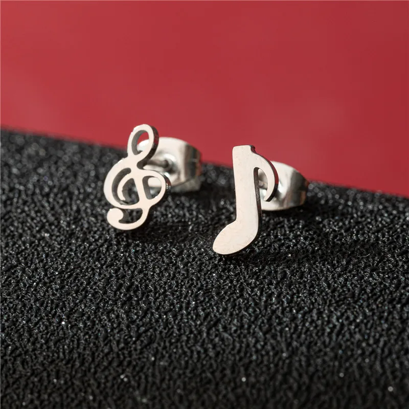 Punk-Spinnennetz-Ohrringe für Frauen, Edelstahl-Musikbrillen-Pinguin-Ohrstecker, Minimalistische Ohrpiercing-Schmuckgeschenke – Detail 19