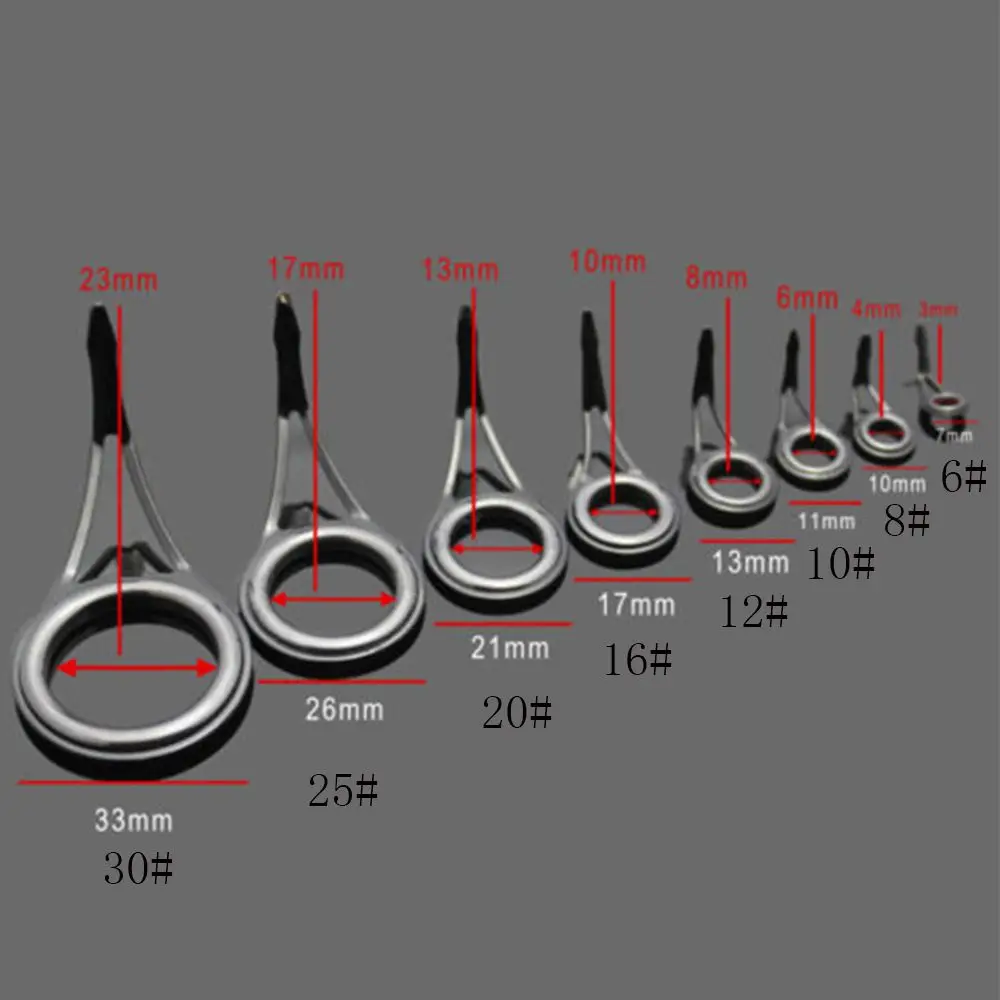 Oval 3mm-23mm Internal diameter Stainless Steel Fishing Rod Guide Tip Repair Kit Tackle Box Accessories Eye Ceramic Ring view 5