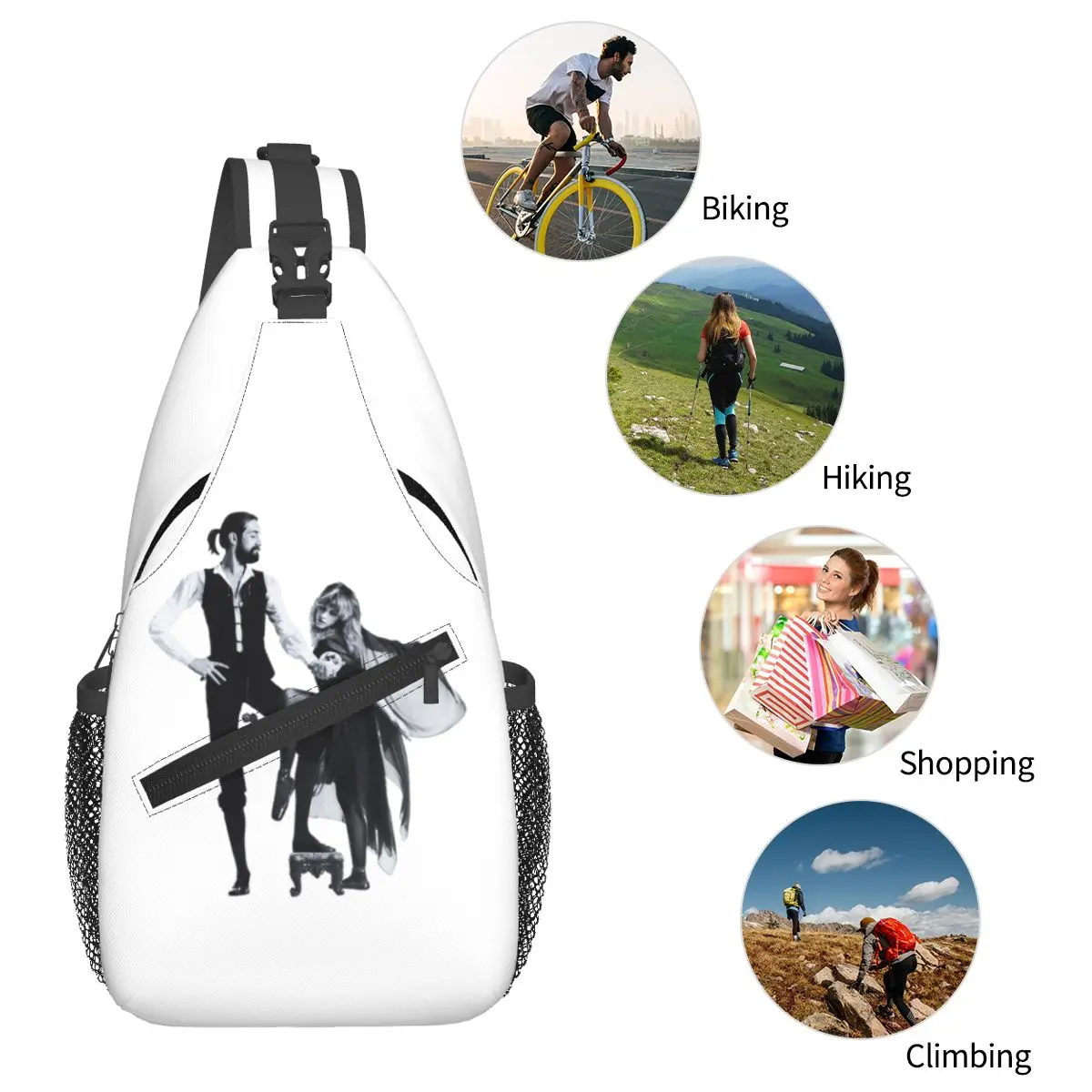 FLEETWOOD MAC Rumors Borsa da petto da uomo Sling Zaino a tracolla Borsa da petto Borsa da viaggio per escursionismo Zaino a tracolla