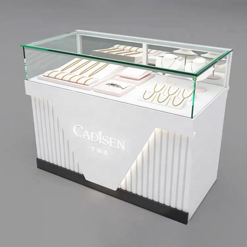 

customized.Modern Jewellery Showroom Counter Design Store Furniture Glass Jewelry Display Showcase Luxury Jewelry Display Cabine