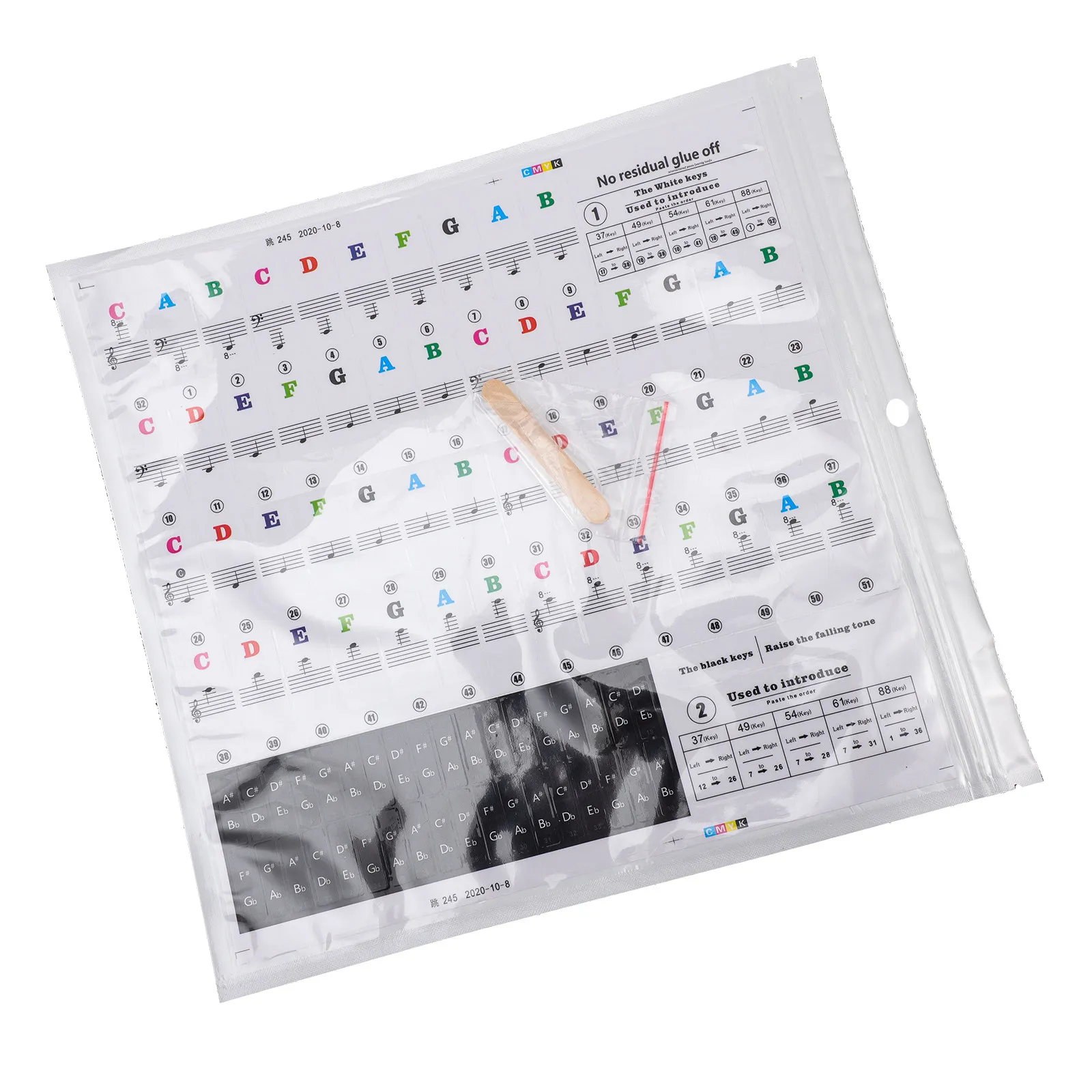 1Set Piano Keyboard Stickers Decorative Introductory Decal Useful Learning Tool for Beginner Electronic Piano Accessories