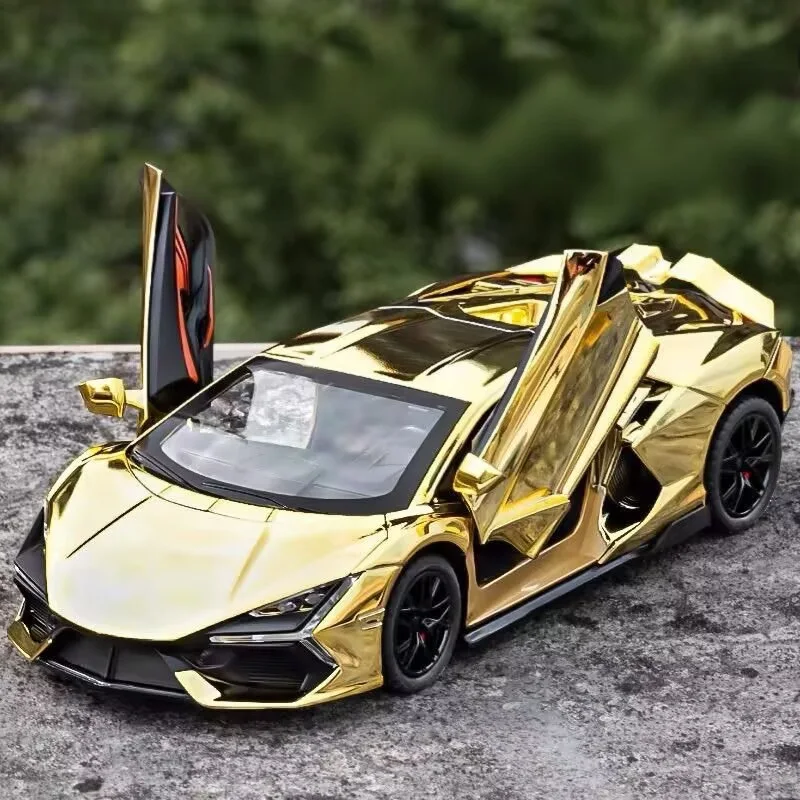 

1:24 Revuelto Alloy Electroplating Car Model Diecasts Metal Sports Vehicles Car Model Simulation Sound Light Childrens Toys Gift