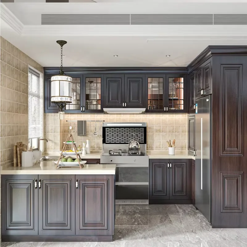 Modular aluminum alloy kitchen cabinets, sinks, drawers, environmentally friendly, fireproof and moisture-proof, modern home