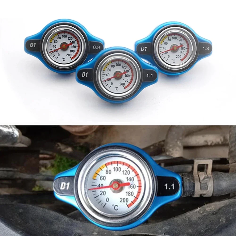 Car Automobile Styling Thermo Radiator Cap Tank Cover Water Temperature Gauge with Utility Safe 0.9 Bar/ 1.1 Bar/1.3 Bar