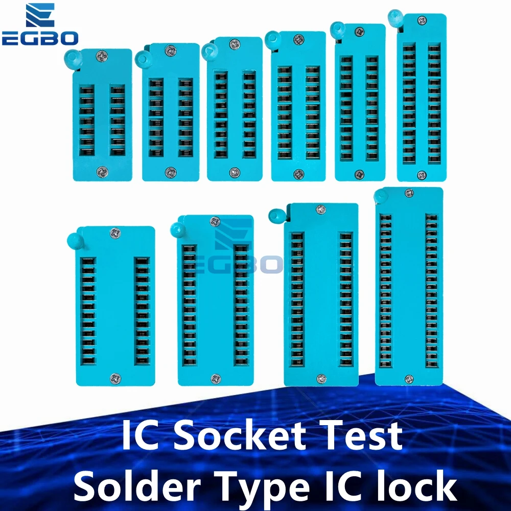 1pcs/lot 14 16 18 20 24 28 32 40 P Pin 2.54 MM Green DIP Universal ZIF IC Socket Test Solder Type IC lock seat zif socket