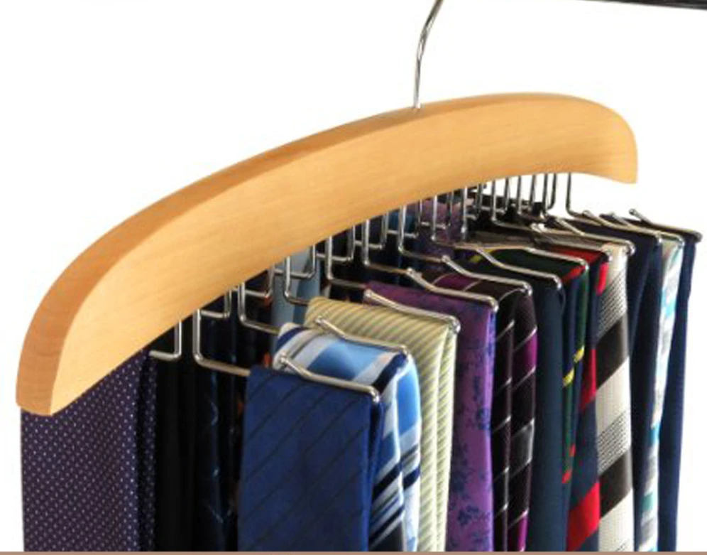 hanger wooden belt storage rack wooden tie rack folding storage hanger 24 hook tie stock multi-hook