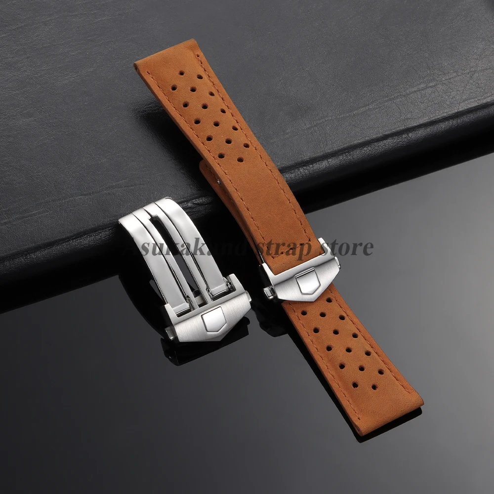 Fibbia per orologio per cinturino TAG Heuer Fibbia pieghevole in acciaio inossidabile per cinturino in pelle in silicone Doppio pulsante 18mm 20mm Chiusure