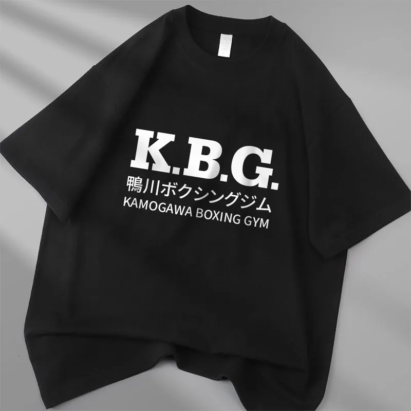 T Shirt Men Anime Hajime No Ippo Kamogawa Boxing Gym Women Makunouchi Takamura KGB Graphic T-Shirts Clothing Harajuku Streetwear