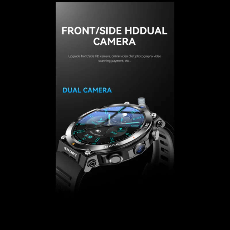 4G LTE Smartwatch Dual Camera Video Calls Wifi Google Play Download APP Software Large Battery Capacity SIM Card NFC Smart Watch