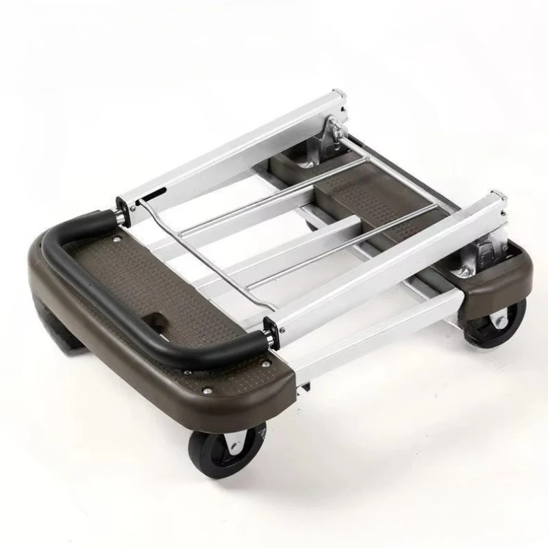 Cart Cargo Handling Truck Small Pull Truck Pull Cargo Folding Portable Cart Handcart Flat Truck Household Retractable Trailer