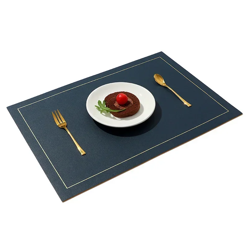 Northern INS PVC Leather Placemat Solid Color Square Heat-Resistant Waterproof Double-Layer Table Mats